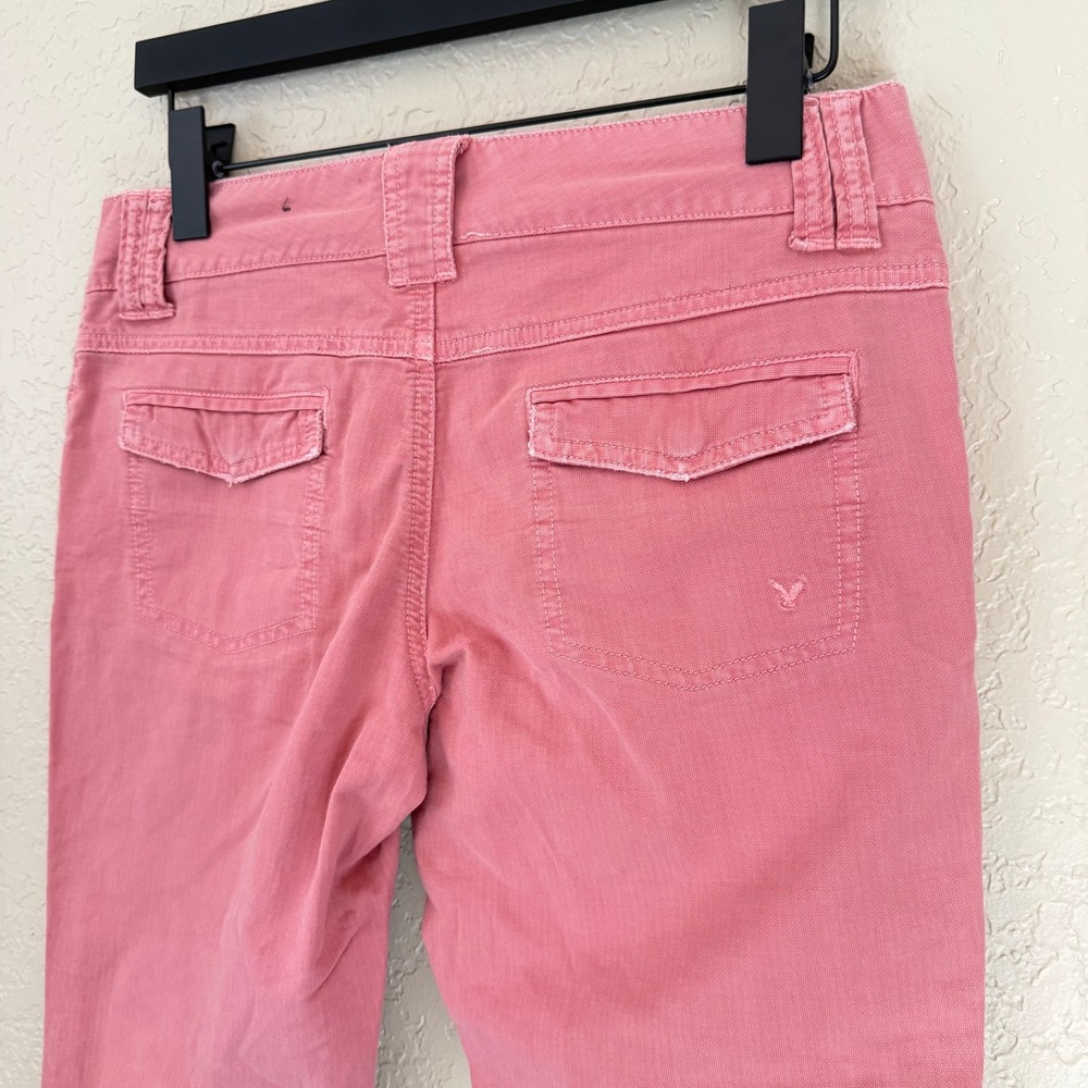 Y2K American Eagle Pink Low Rise Cropped Capri Pants Size 6 - Picture 4 of 5